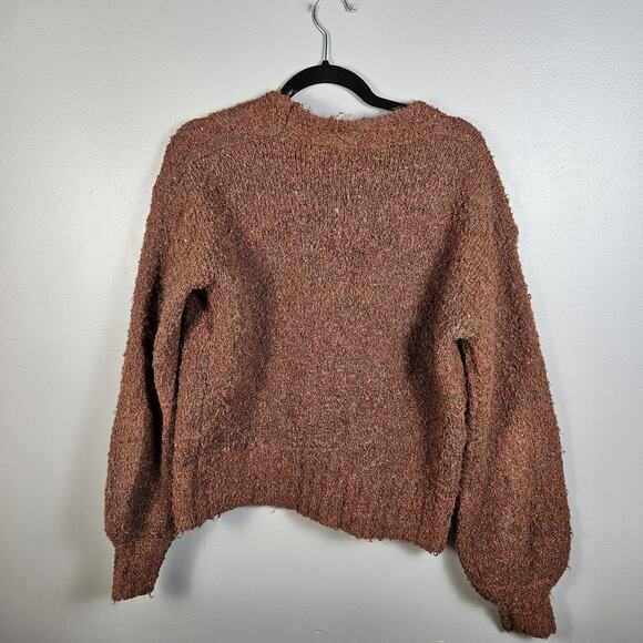 Astr the Label Sweater Sz Medium M Oversized Rust Balloon Sleeve Wrap Wool Blend - Picture 2 of 6